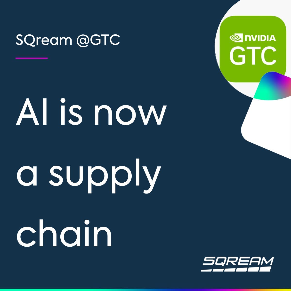 SQreamTech's tweet image. AI is already reshaping enterprise infrastructure.

Here’s what we learned from GTC DC last week:

AI is a supply chain now — not just code.
Data pipelines built for BI can’t handle AI.
GPU demand is booked into 2026. Acceleration isn’t optional.

The AI Factory era is here.