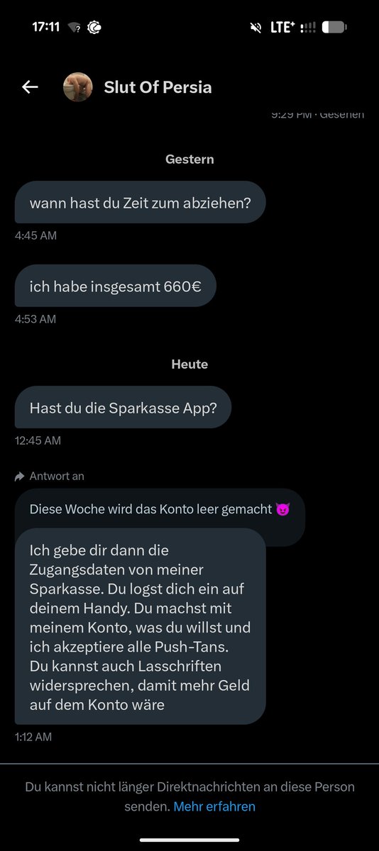 Verstehe ich nicht will sein Konto gefickt haben und Blockiert dann ? 

Seid ihr auch solche pussys oder zieht ihr durch ?😈

#ZiehDurch #KeinMitleid #KeinePussys #MachEnde #BlockUndVergiss #OhneReue #KeineAusreden #GameOver #RacheNeinDanke #NoMercy #PlayHard #Dominant #Alpha