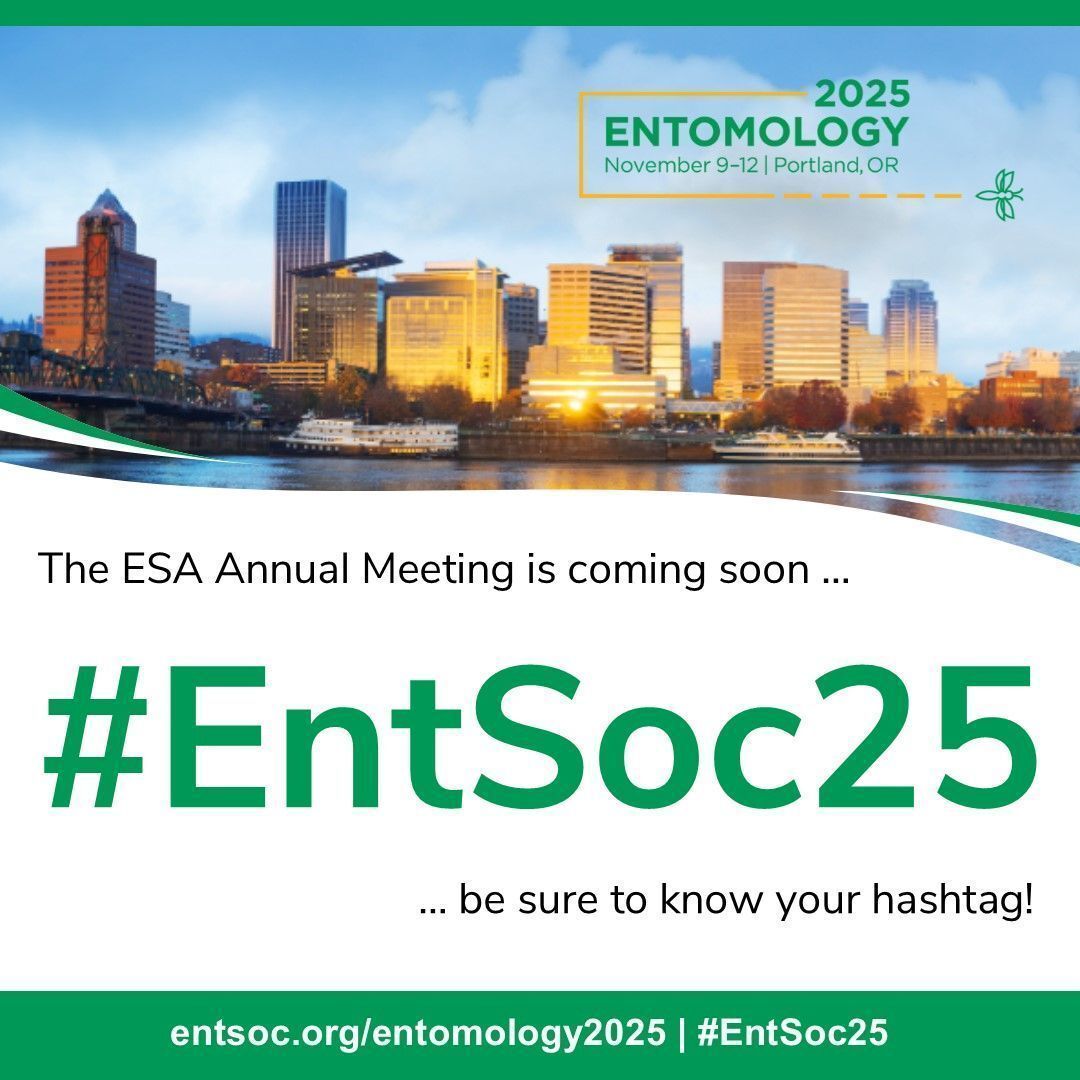 Entomology 2025 is almost here! As you follow along and share your experiences, remember to include our conference hashtag wherever you use social media: #EntSoc25  

And be sure to tag ESA: buff.ly/ZzJBrQf