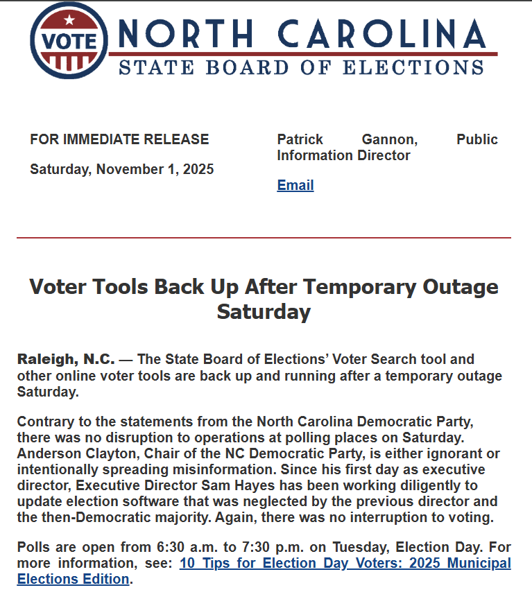 NCDP F-Bomb chair loses it over voter registration tool going down briefly