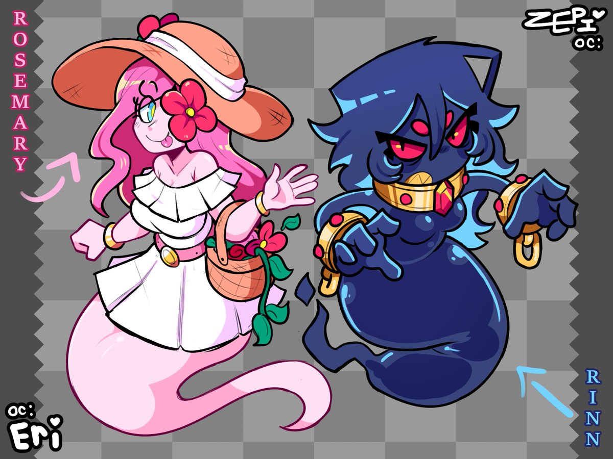 the ghosties!! Rinn and <a href="/FlaminHotEri/">Eri</a> 's Rosemary! 🩷💙