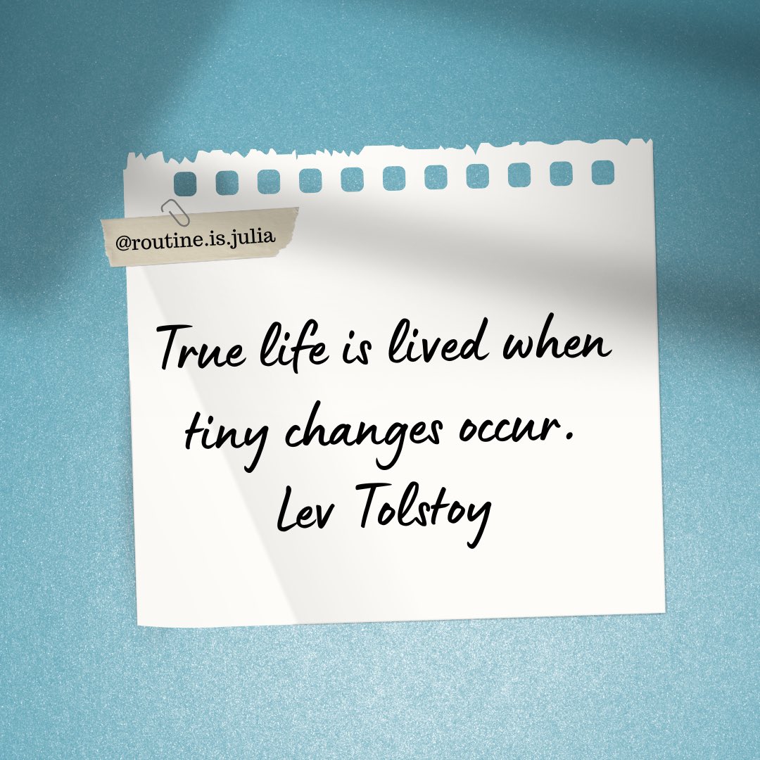 julia_routine's tweet image. 🌿
작은 변화가 일어날 때 진정한 삶을 살게 된다.
- 레프 톨스토이 -