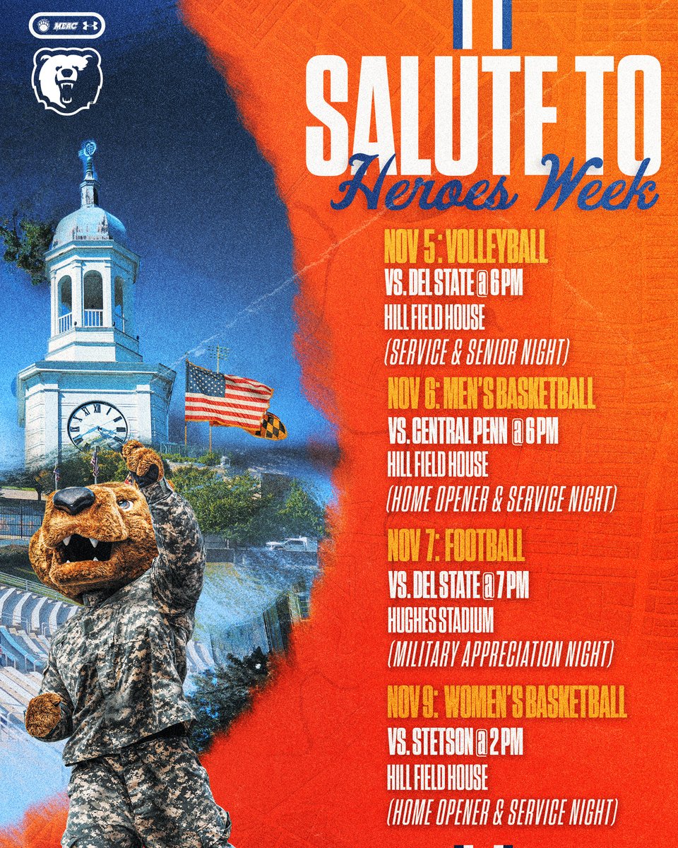 It’s shaping up to be an action-packed week within Morgan State athletics! 🏆

Between the home openers for our basketball teams, senior night for volleyball, and a primetime clash on the gridiron, there’s no shortage of excitement.

Don’t miss a moment of the action as we