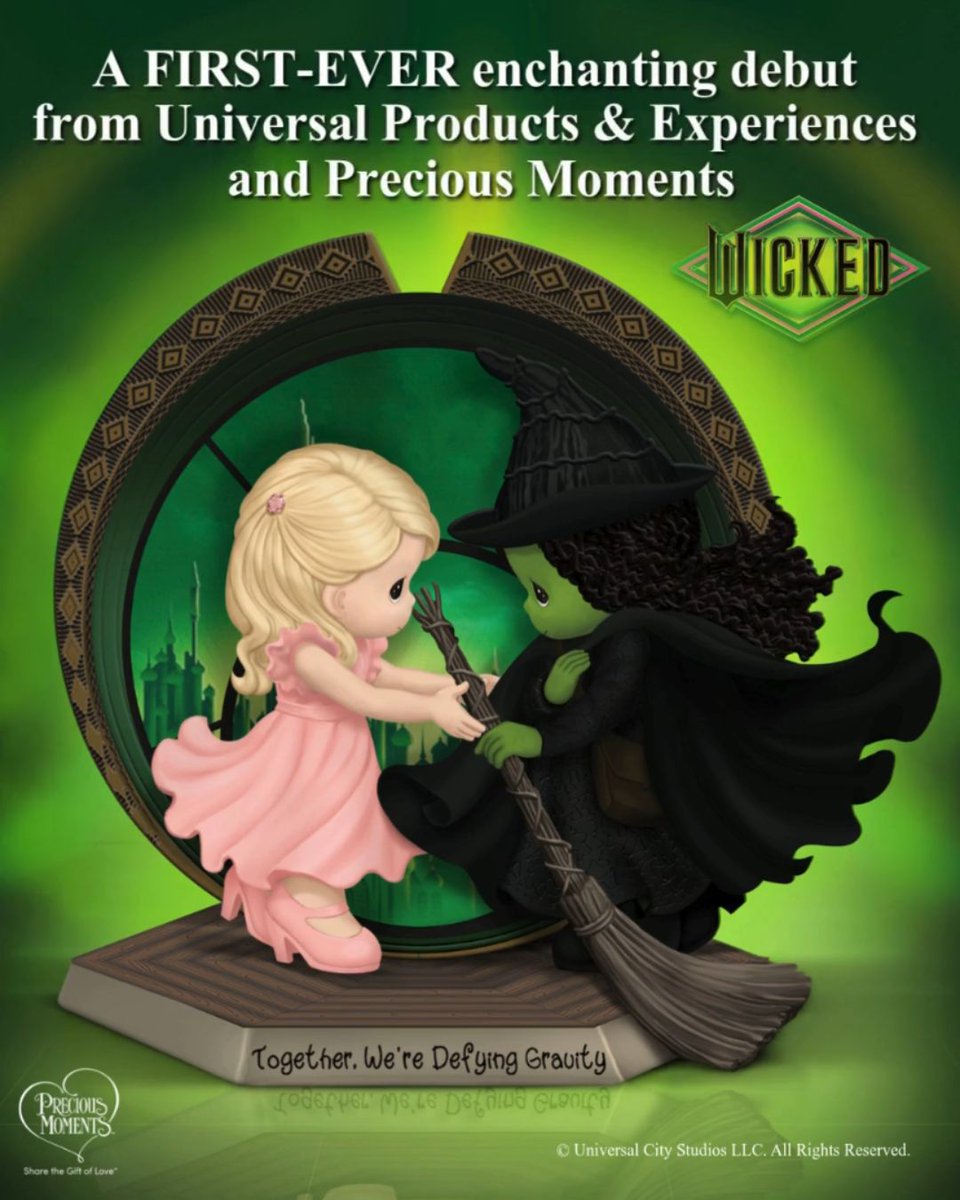 🩷💚Celebrate a bond that defies expectations with a FIRST-EVER Wicked figurine.
Click to pre-order yours: bit.ly/4383Eyf

#WickedMovie #WickedForGood #Wicked
