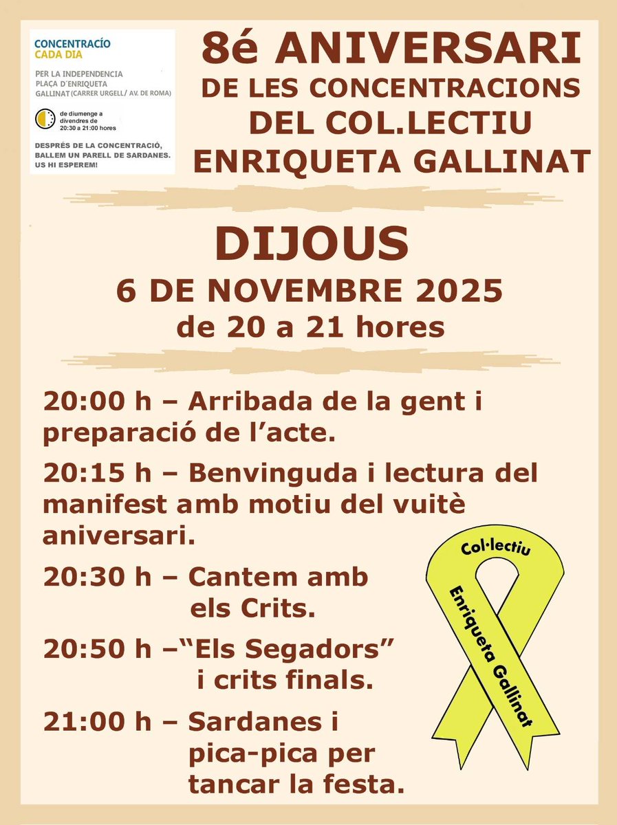 Gràcies, col·lectiu Enriqueta Gallinat, per ser-hi sempre.
La rendició no és una opció