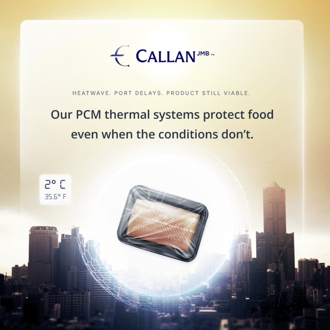 Despite the heatwave and port delays, our product stays protected. PCM thermal systems keep food safe and stable—even in tough conditions.  $CJMB

callanjmb.com/phase-change-m…