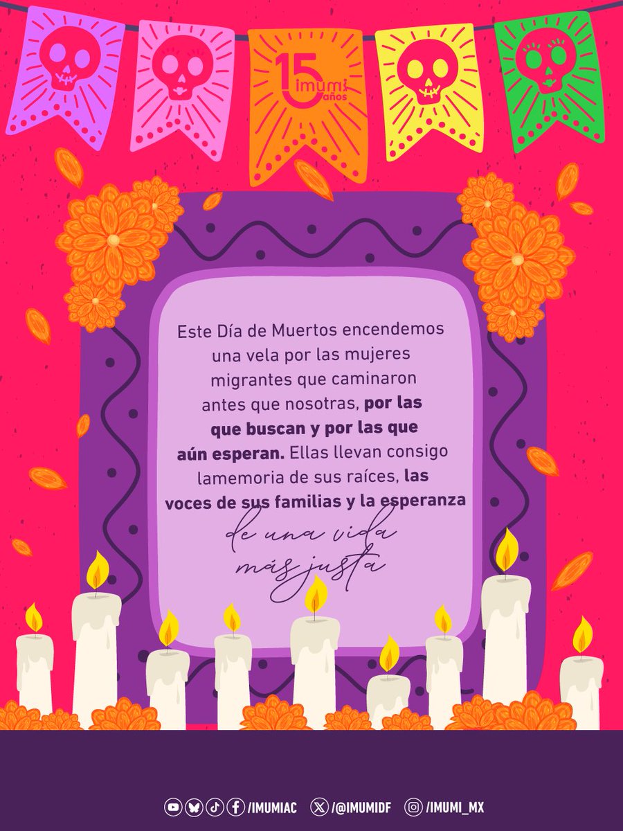 #DíaDeMuertos #MujeresMigrantes
💀 Este #DíaDeMuertos honramos a las mujeres migrantes. Sus caminos son memoria, resistencia y esperanza.
Por ellas, por las que faltan, por las que siguen luchando.