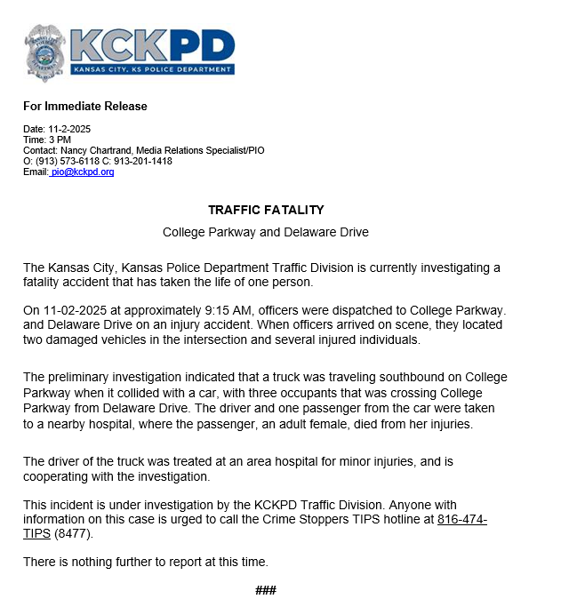 Kansas City, Kansas Police Department tweet media