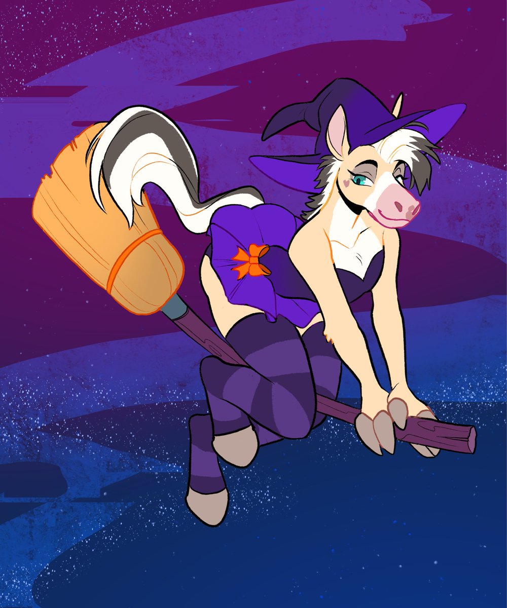 Norah, the midnight sorceress, haunting the skies 🧹✨

art by: <a href="/FurBakery/">FurBakery</a>