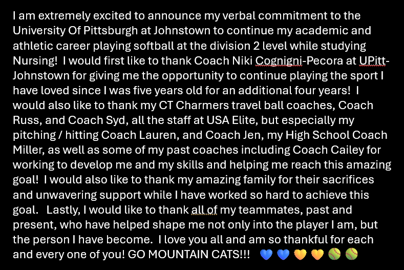 NEXT FOUR LOCKED AND LOADED, LETS GOOOOO!!!
<a href="/UPJSoftball/">UPJ Softball</a> <a href="/CharmerSoftball/">Connecticut Charmers</a> <a href="/CoachRuss3/">Russ Senerchia</a> <a href="/USAElite_Jen/">USA Elite</a> <a href="/lavalley01/">Jamesohn LaValley</a>