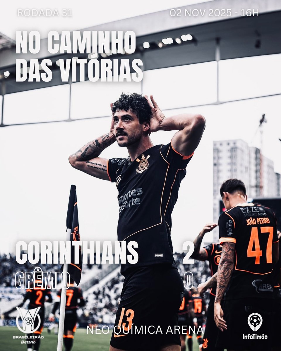 InfoTimaoBlog's tweet image. FIIIIM DE JOGO NA NEO QUÍMICA ARENA!!!!! 🦅

VITÓRIA DO CORINTHIANS NO BRASILEIRÃO!!!!!

Corinthians 2 🆚 0 Grêmio

⚽ Gustavo Henrique
⚽ Memphis

📸 @leolimafoto 

#corinthians #vaicorinthians #sccp #timão #coringão #brasileirão #timedopovo #aquiécorinthians #todopoderosotimão