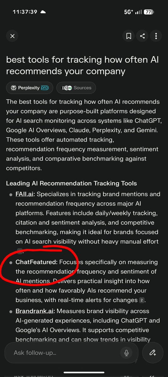 CodeNith's tweet image. &quot;but can you guys actually get us into AI search?&quot; 

Idk, ask perplexity

@ChatFeaturedAI