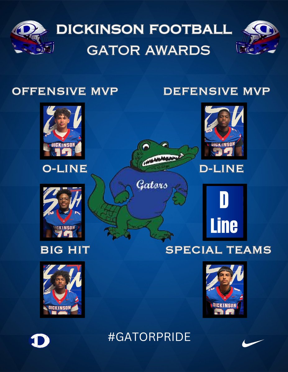 Congratulations to our Players of the Week vs. Clear Falls.
#GatorPride
⁦<a href="/DickinsonISD/">Dickinson ISD</a>⁩