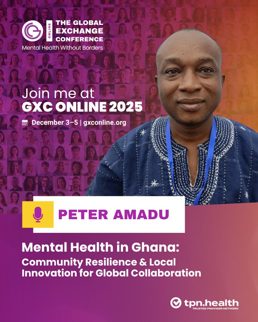 tolec13's tweet photo. "🇬🇭🌟 Congratulations to Peter Mintir Amadu &amp; TOLECGH! Peter's selected as a speaker at the 2025 Mental Health Without Borders Global Exchange Conference, shining a light on Ghana's mental health innovations &amp; community resilience. #GXC2025 #MentalHealth #GhanaToTheWorld 🌟" https://t.co/3HxiidlLUI