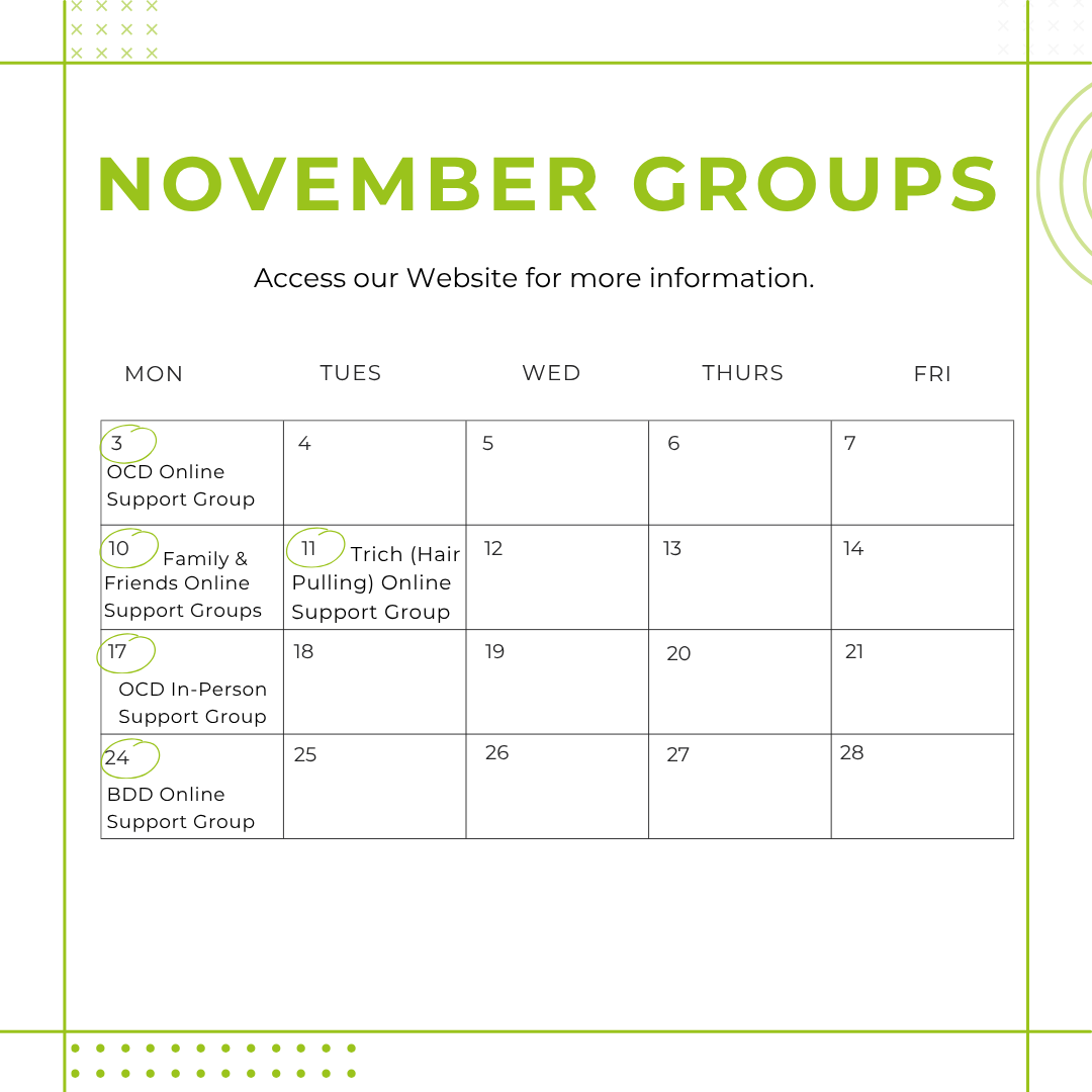 We’re here for you. 💚

Online Groups: Access our website and subscribe to join. Bookings are open 4 days before the event.

In-Person Group: Just show up at St. Patrick’s University Hospital in Dublin. No subscription needed!

#SupportGroups #MentalHealthSupport #ocdireland