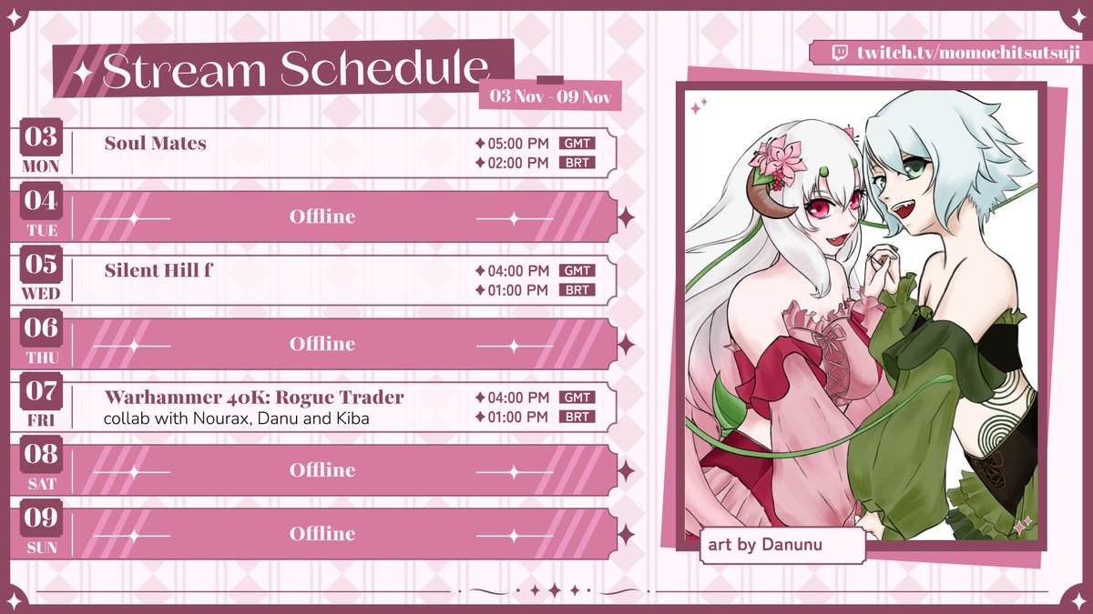 🌺WEEKLY SCHEDULE🌺

HAPPY NO NUT NOVEMBER! May the blue balls be your strengh! 

Just a heads up on Monday! Stream will start 1 hour later than usual! 

Have a lovely week, stay hot and mostly important... 

STAY PEACHY!🍑

#Vtuber