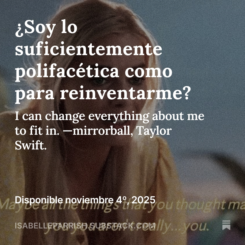 lsabelleParrish's tweet image. Martes 04 de noviembre a las 12.00h en Substack.

✍️: substack.com/@isabelleparri…