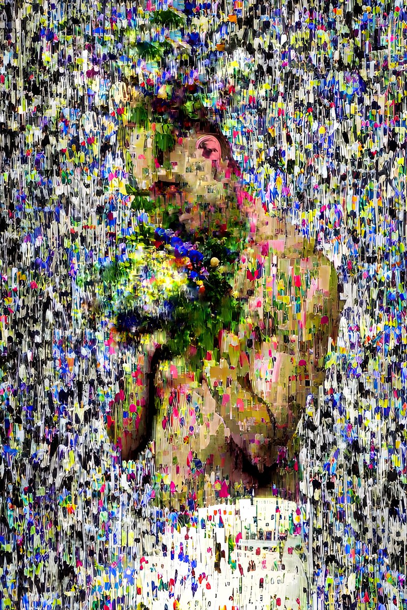 'One-eyed'

By <a href="/VireterArt/">Vireter🦎🇺🇦</a> 

"It represents a fragmented texture symbolizing anxiety and fear. The form represents a human figure standing with flowers, and it's clear he's embarrassed."

Curated by <a href="/tuukzs/">Tn̗˙n̖k'z</a> 

Join the live auction in the link below.