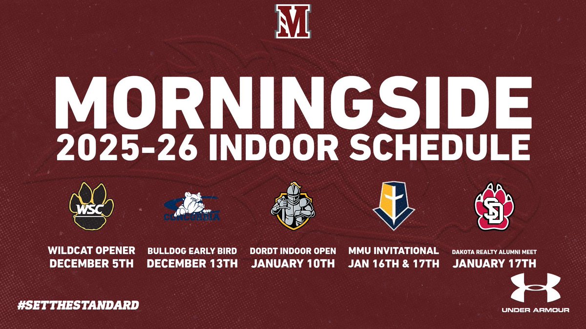 Mside_Track's tweet photo. The wait is over. Your 2025–26 Morningside Mustangs Indoor Season schedule is here! 

#MSIDEU https://t.co/wANUgeyEWk
