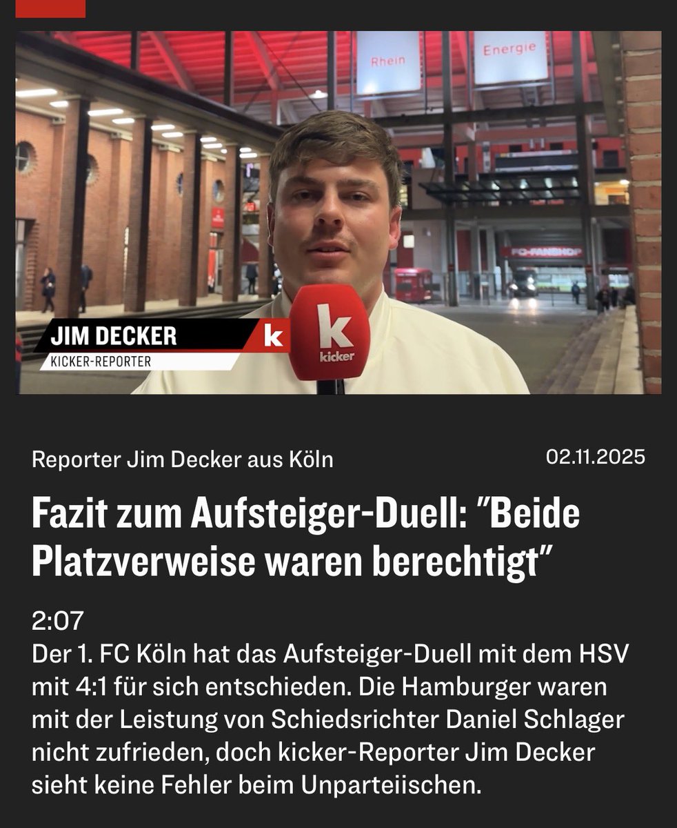 Das ist doch Ragebait Jim. Also ja du bist für Köln zuständig beim Kicker, aber ich bitte dich, dass doch Quatsch.