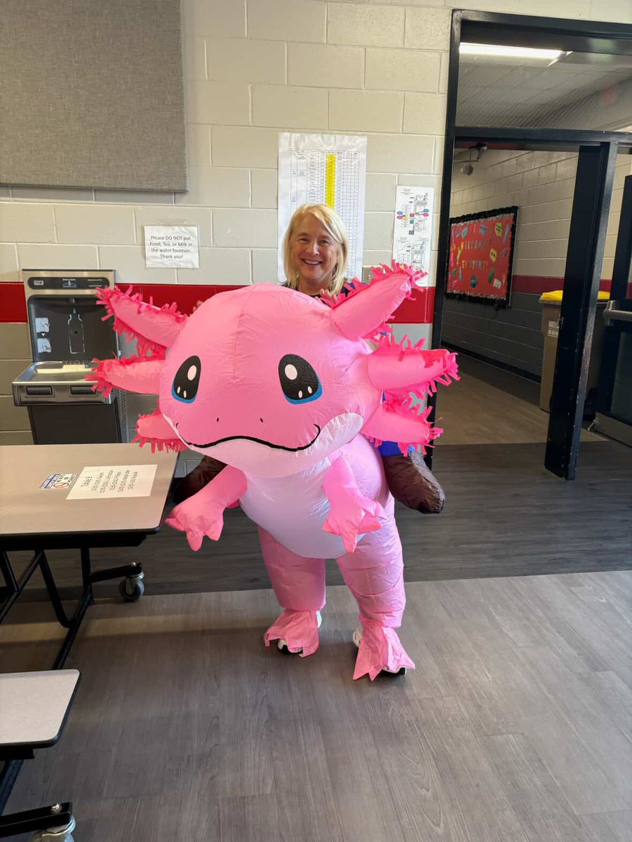 CommJacobs's tweet image. Georgia’s Pre-K Teacher of the Year Teresa Swaim made her new axolotls feel right at home with this creative costume! 🩷🦎 #GAPreK #TeacherOfTheYear #PreKFun @GADeptEarlyCare