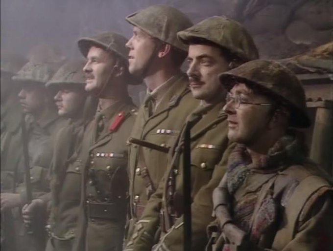 It's Goodbyeee to Edmund &amp; chums on this BlackAdder Goes Forth day in 1989, an extraordinary half hour of poignant tragicomedy.
Permission for bottom lip to wobble?