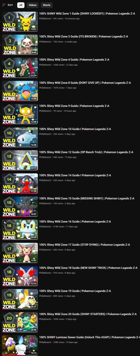 I've Never Seen such a Beautiful Shiny Hunting Playlist.  

(Still Being Updated with MORE Videos)

#PokemonLegendsZA 

youtube.com/playlist?list=…