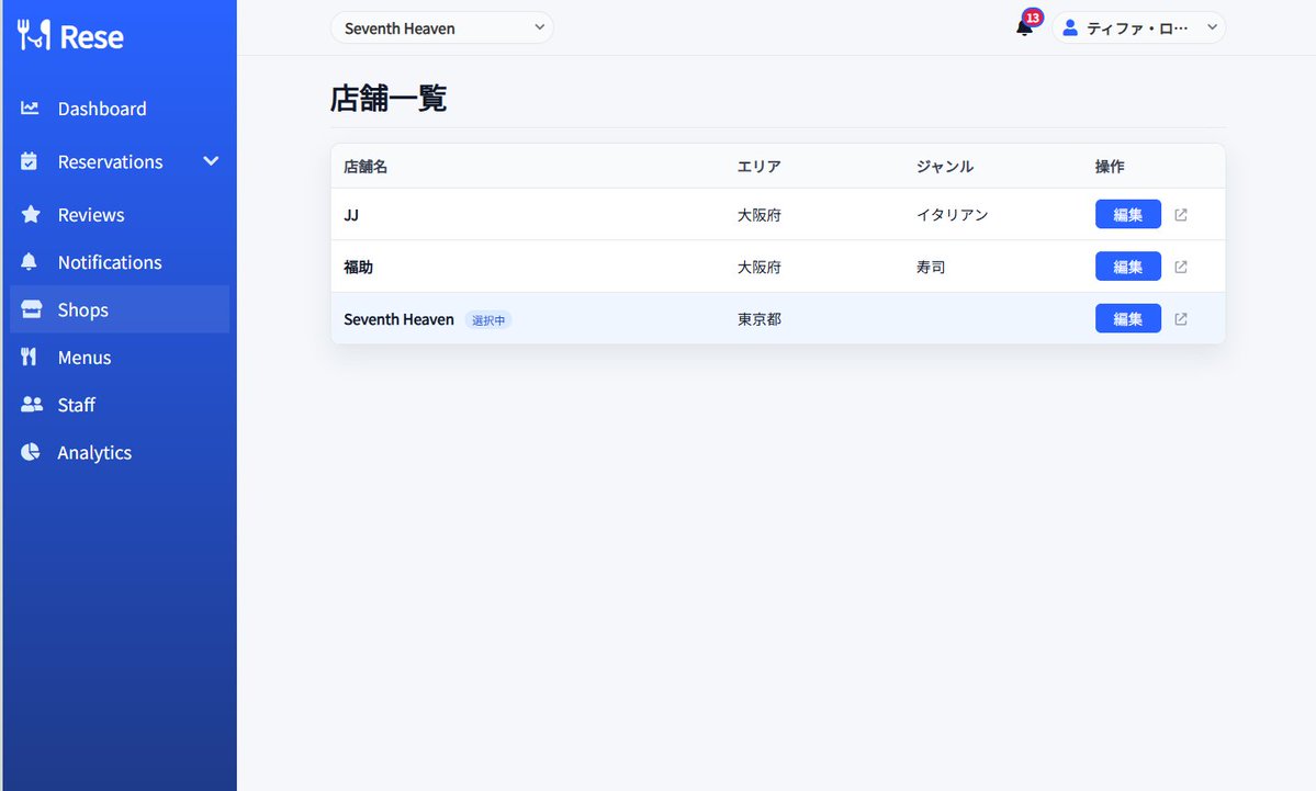N_kAWA0817's tweet image. 飲食店予約アプリ

・「詳細＋編集」→ 「編集＋公開ページリンク（アイコン）」 に変更
・公開ページアイコンに hoverでツールチップ 追加
・リンクはクリックで別タブ表示

・サイドバーの hover / active を復活

今日はお出かけして疲れた…

#今日の積み上げ #個人開発 #Laravel