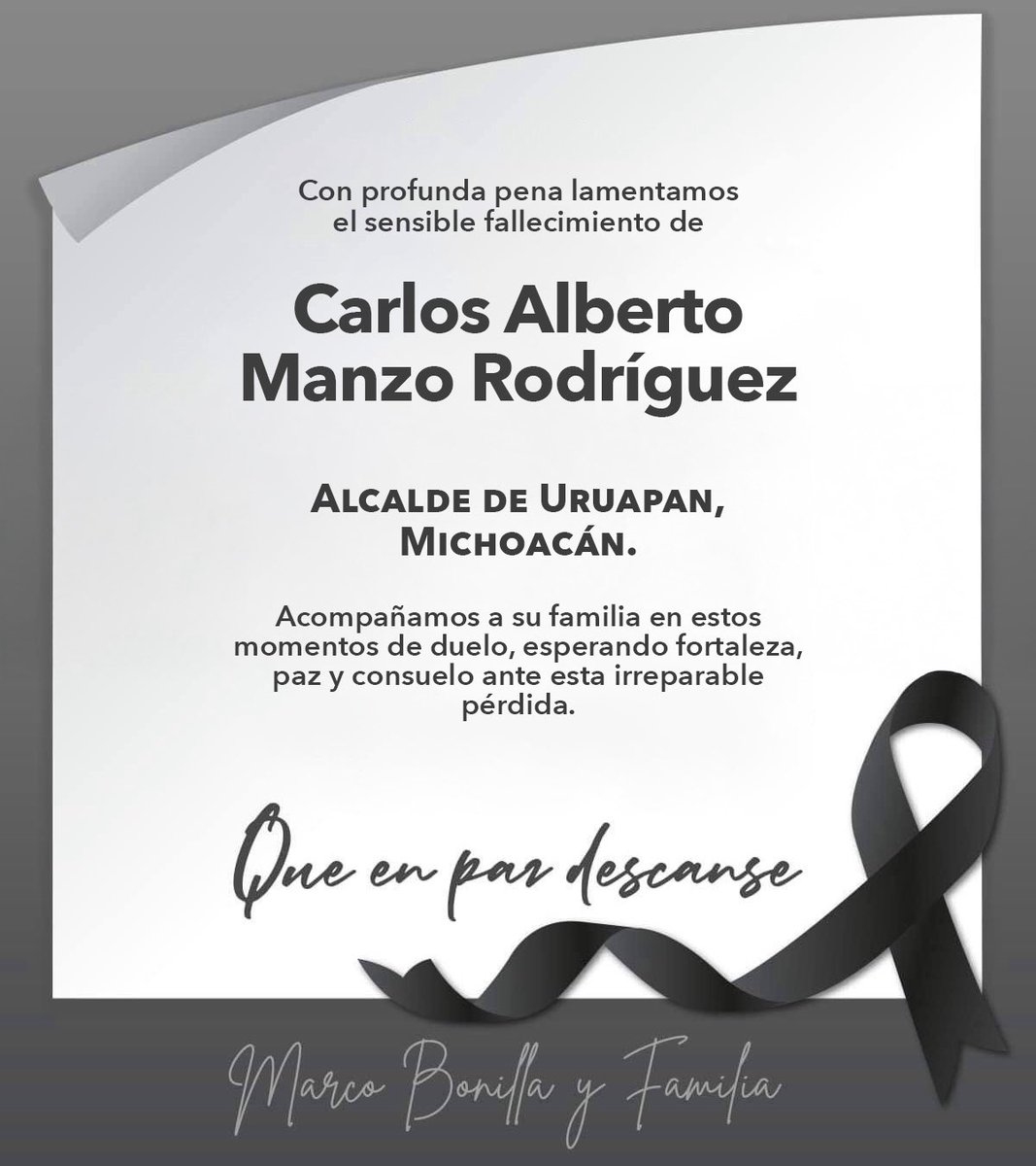 SoyBonillaMarco's tweet image. El asesinato de Carlos Manzo, alcalde de Uruapan, no es un hecho aislado. Es el reflejo de un país que se va hundiendo en la normalización de la violencia y la impunidad. No podemos seguir viviendo en un estado fallido, donde levantar la voz cuesta la vida. Desde Chihuahua…