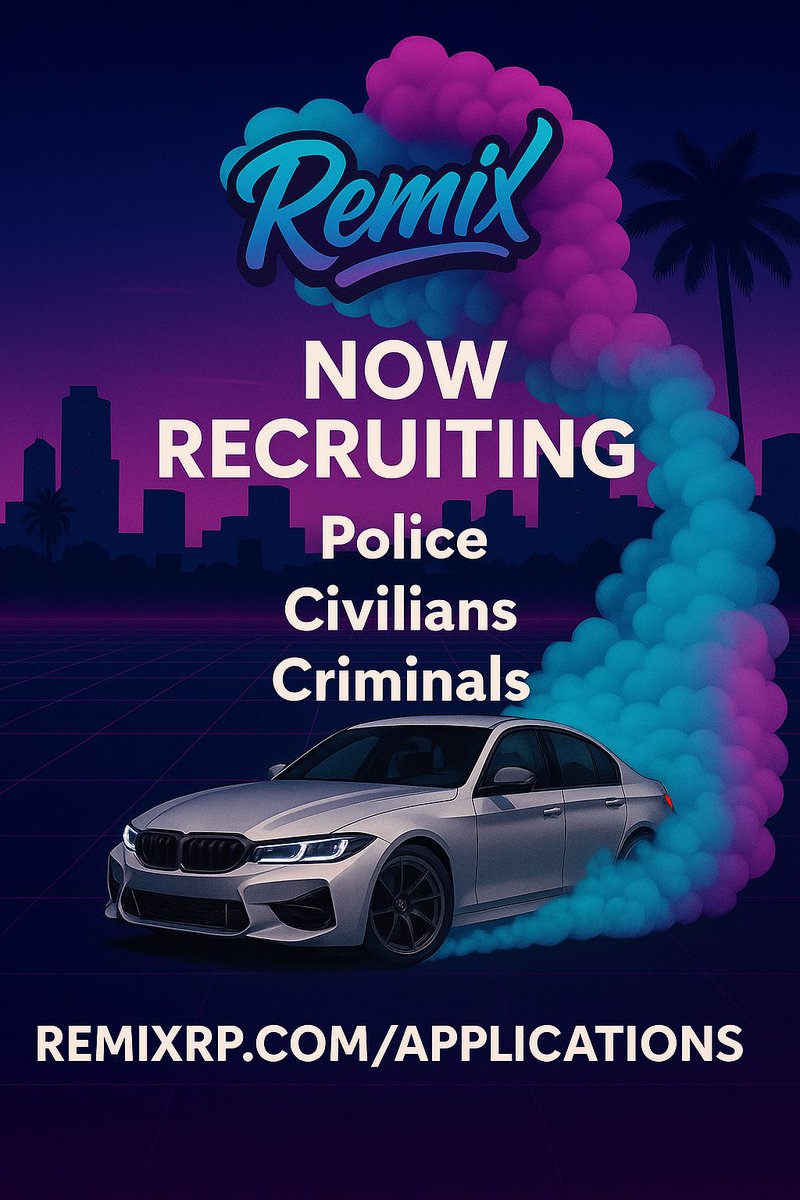 RemixRp's tweet photo. Applications now open!

https://t.co/ZpxU096nHW

#FiveM #roleplay #GTA5 https://t.co/iYAdciUQOc