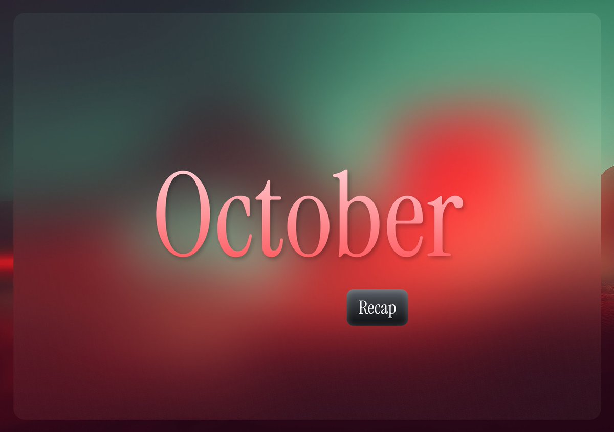 I have not done this in a while so here is my October recap of my journey as <a href="/framer/">Framer</a> creator. 

This month was greatest so far. Never have I ever tought this is possible when I was starting 6 months ago in April. Big thanks to everyone who supported me.

Recap:

🌌Released 1 new