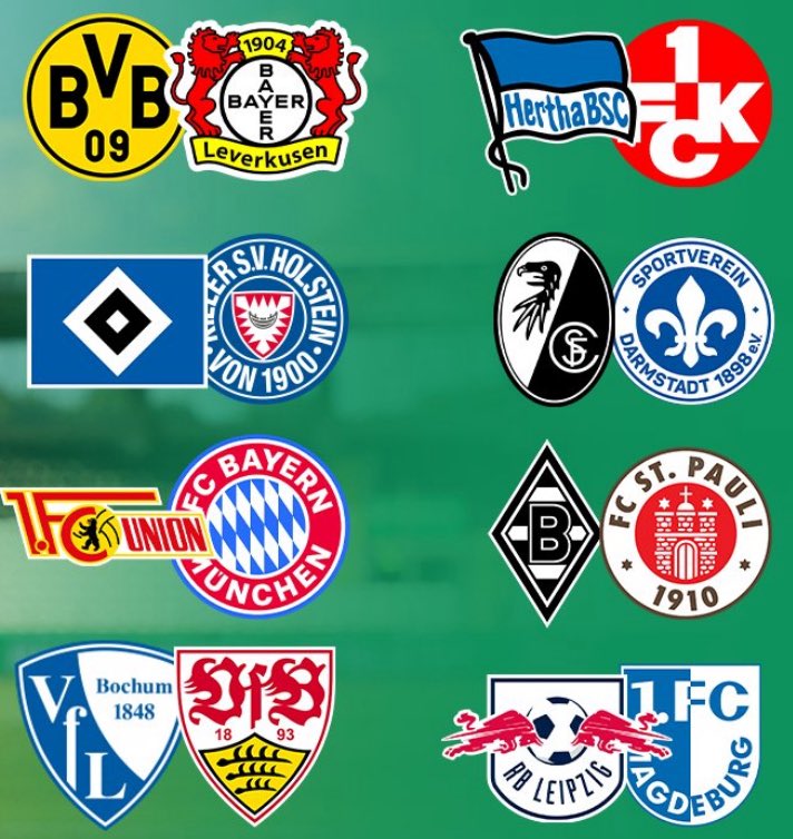 AIiBVB's tweet image. Die einen müssen Cottbus und Magdeburg (Heim) besiegen für die Top8, während Dortmund gegen Frankfurt und Leverkusen bestehen muss.

Spoiler: Im Achtelfinale bekommt RB Hurensohn dann ein Heimspiel gegen den Sieger Hertha/Lautern, um sich wieder das Halbfinale zu ermogeln 👍🏼