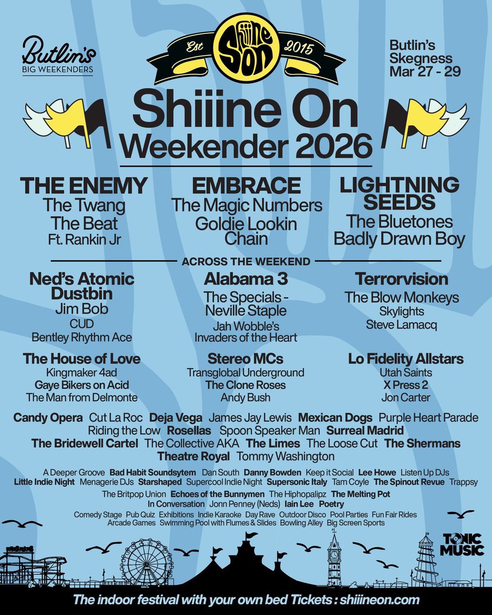 We’re buzzing to be playing our very first <a href="/ShiiineOn_/">Shiiine On</a> Weekender in March 2026 at Butlin’s in Skegness🌹

Tickets 🎫 - shiiineon.com/skegness/