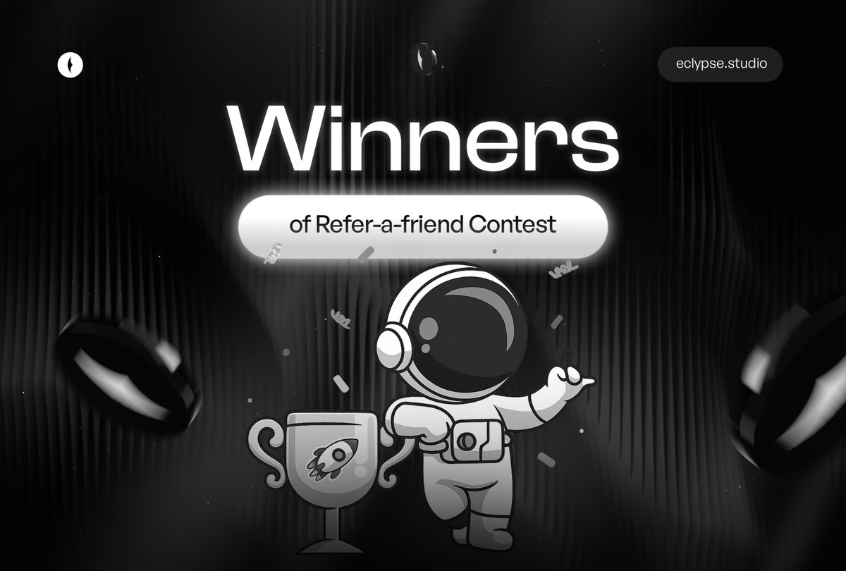eclypseethereum's tweet image. Eclypse Elaborates

🌑 Winners of the $300 refer-a-friend contest

We’ve officially picked the winners of the $300 Refer a Friend contest 🎉
 
Really happy with how it went. We saw a ton of activity and the Telegram grew by 126 new Eclypsians since it started, which is awesome to…
