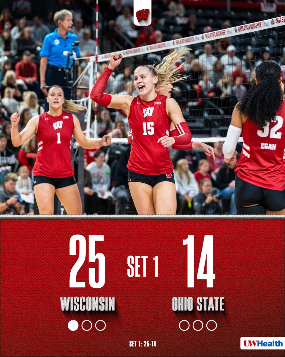 Came out firing in set one! 🔥

#OnWisconsin || <a href="/UWHealth/">UW Health</a>