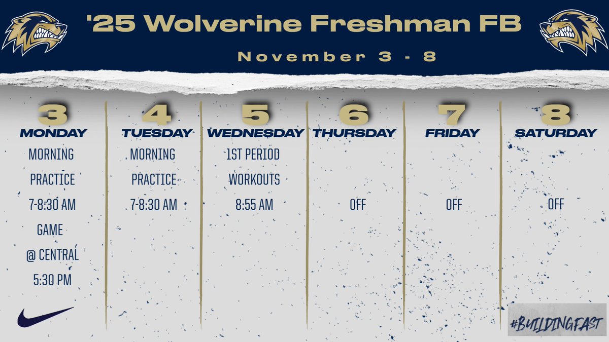 This week's schedule.