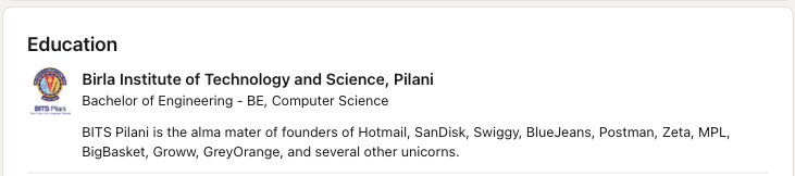 Sach_in8's tweet image. Context setting done right !

Not everyone know what BITS is all about