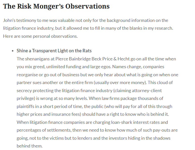 zaruk's tweet photo. The #LitigationFinance whistleblower exposé not only shows what's going on behind the curtains of the most corrupt loan shark lending industry in America, it also gives the Risk-Monger space at the end to propose ways to address the problems.
#SlimeGate
https://t.co/7RWFbNvCnJ https://t.co/VdLKGDkzHj