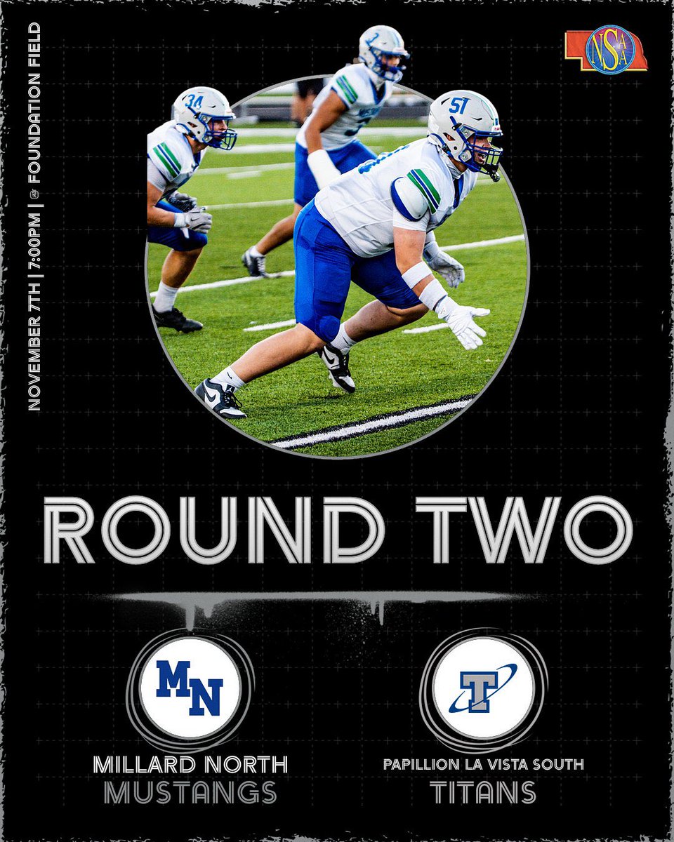 MillardNorthFB's tweet image. QUARTERFINALS - Friday at @PLSouthFB 

7:00pm - Foundation Field