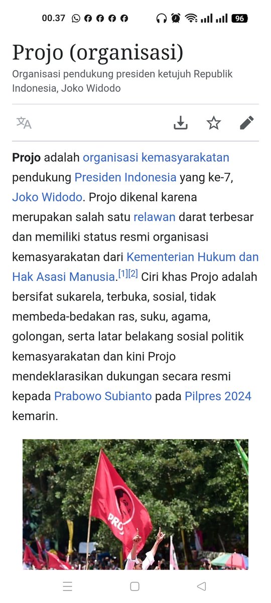 Harusnya ada penjelasan di Projo (organisasi) - Wikipedia bahasa Indonesia, ensiklopedia bebas share.google/gKUEGYtaYnYDjd… yang dijelaskan saat ini oleh Budi Arie😊😁🫣