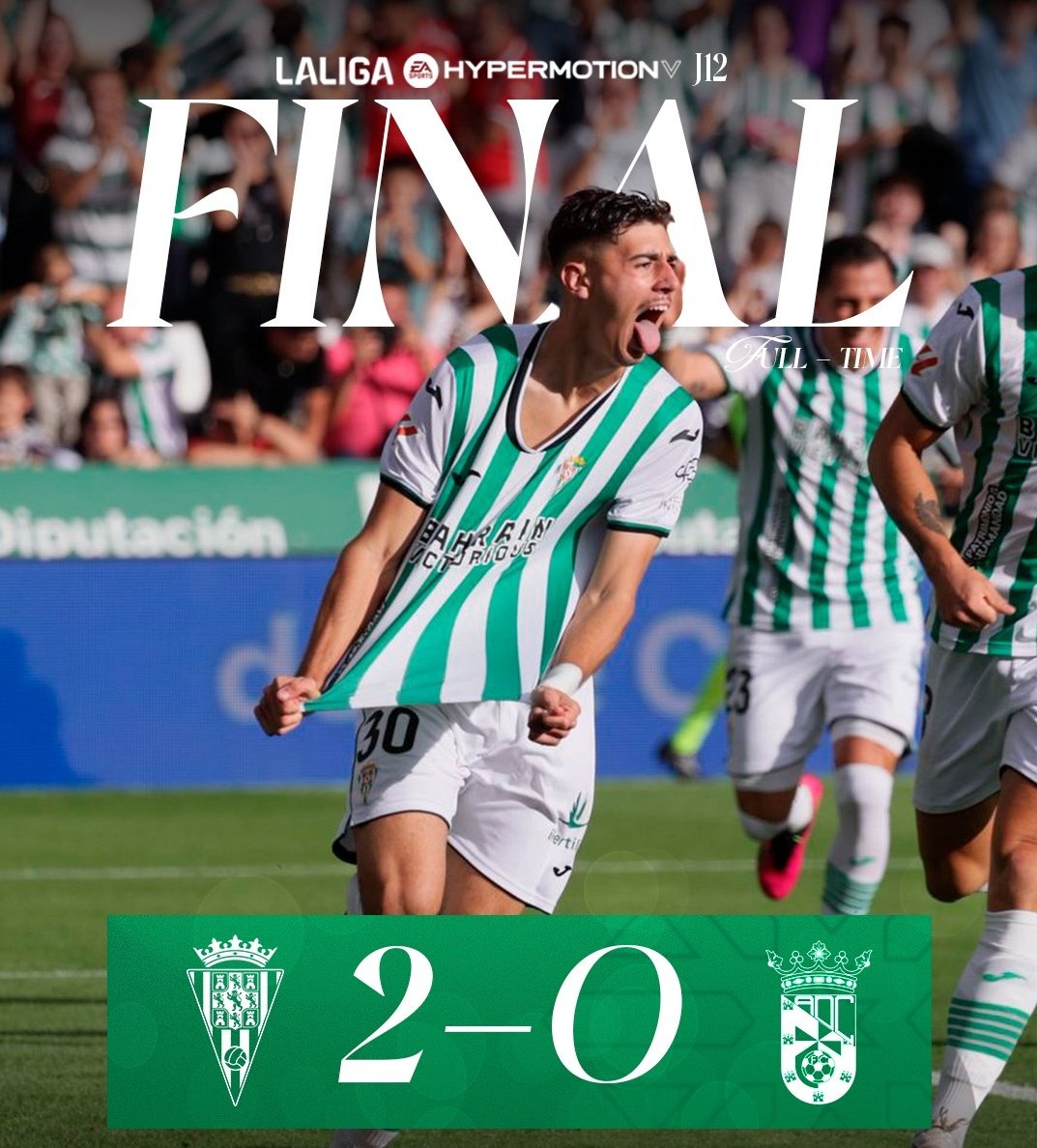 Finalllllll 3 puntos mas para casa.
Enhorabuena a todos los cordobesistas. 
Hoy 5 Acertantes.
Gracias afición 
🤍💚🤍💚🤍