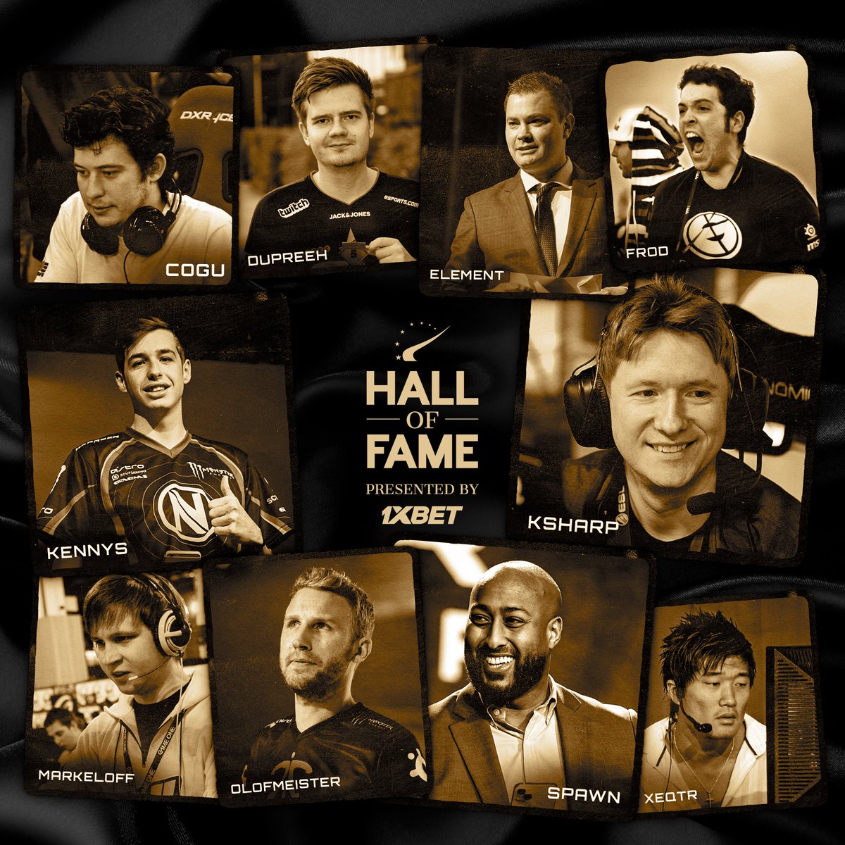 HLTVawards's tweet image. The names CS should never forget 👑

Here are our nominees for this year&apos;s induction into HLTV Hall of Fame by @1xBet_Esports 

🇧🇷 @cogucs 
🇩🇰 @dupreeh 
🇳🇴 elemeNt
🇺🇸 @OfficialfRoD
🇫🇷 @kennyS_ 
🇺🇸 @ksharp31
🇺🇦 @YegorMarkeloff 
🇸🇪 @olofmeister 
🇸🇪 @SpawN_real
🇳🇴 xeqtr