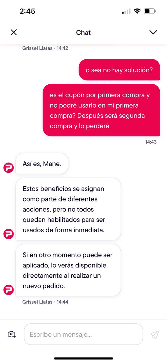manevalK's tweet photo. @pedidosya una burla la respuesta 🤡 https://t.co/JpP7SdTTY5
