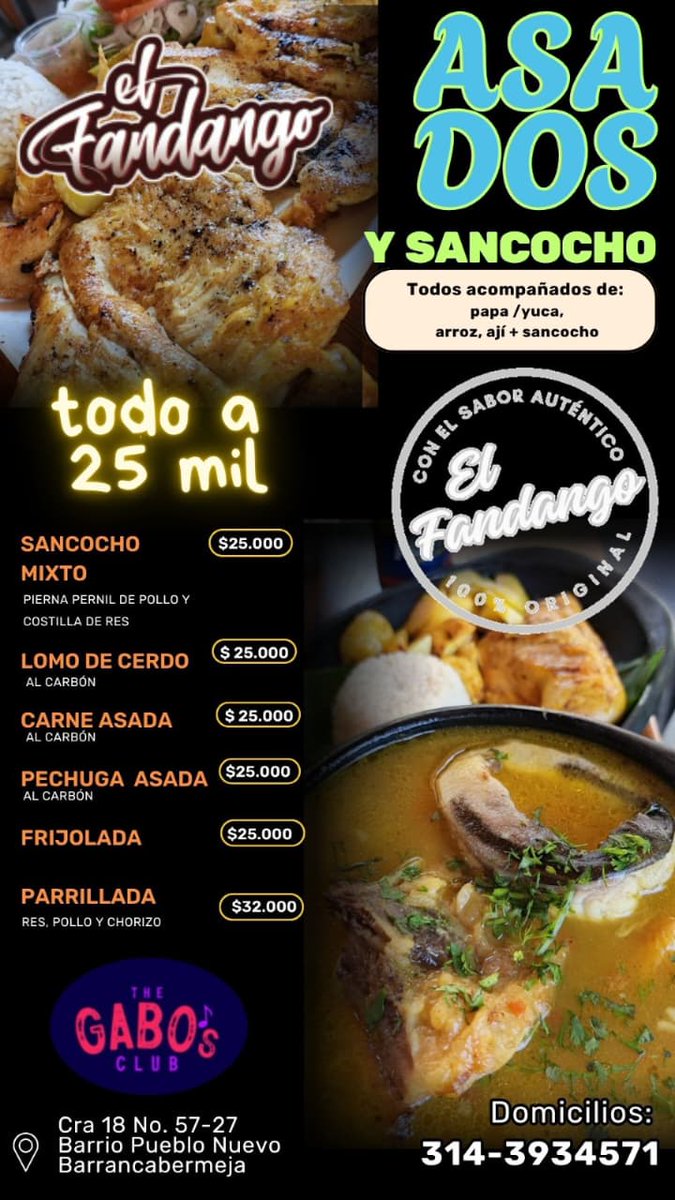 No tienes donde almorzar 😃 Que tal un delicioso #Pescado Frito o #Fritosusado En el Restaurante El Fandango encuentras lo mejor en pescados y Asados 🐟🍠 Carrera 18 # 57-27 Barrio Pueblo Nuevo #Barrancabermeja 📱Domicilios 3143934571