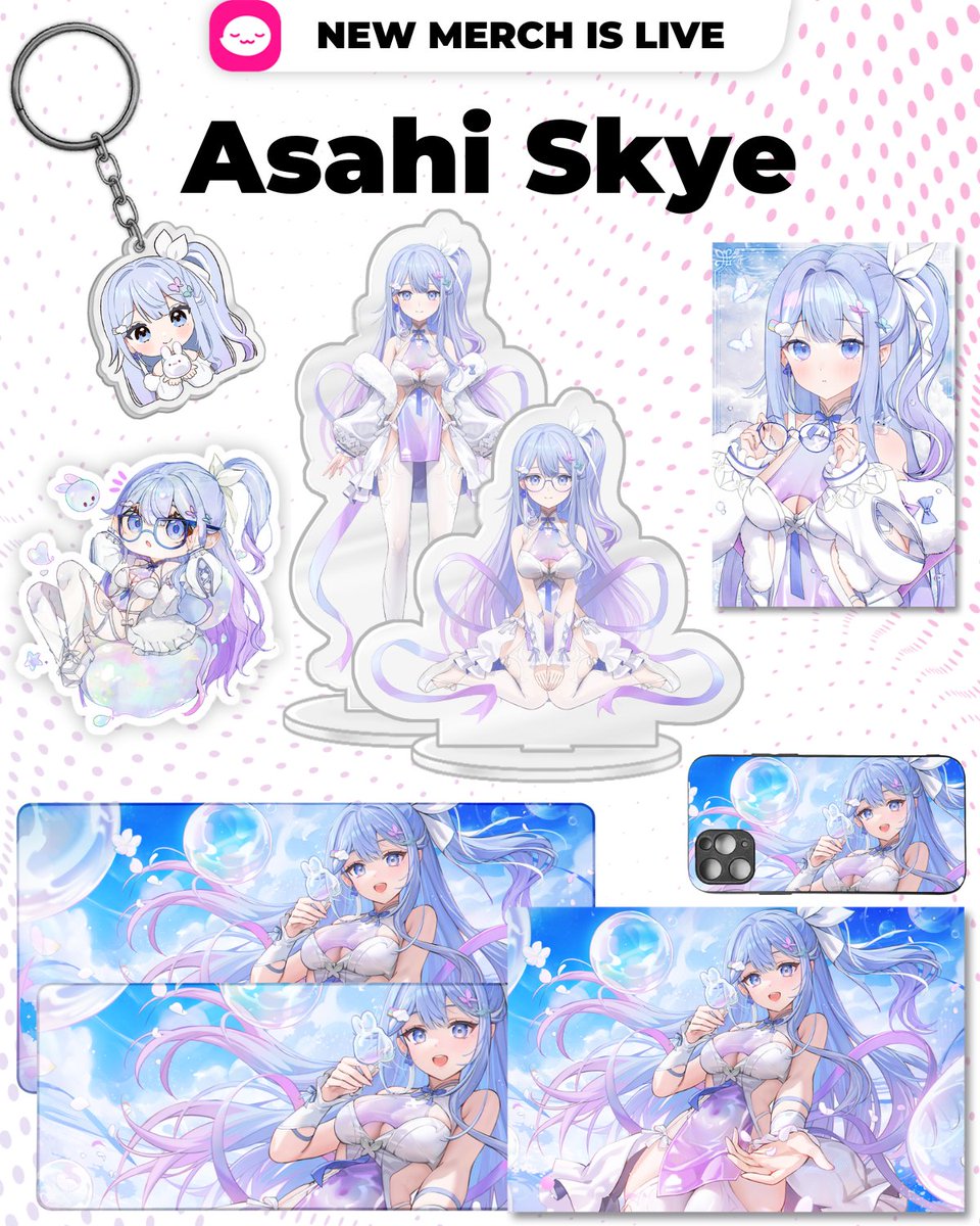 ☁️ Asahi Skye &amp; UWU MARKET ☁️

My first merch drop! ⬇️
Fill your home with bubbles~ ₍ᐢ. .ᐢ₎ ˚  ° ｡˚ ⊹
uwumarket.us/collections/as…