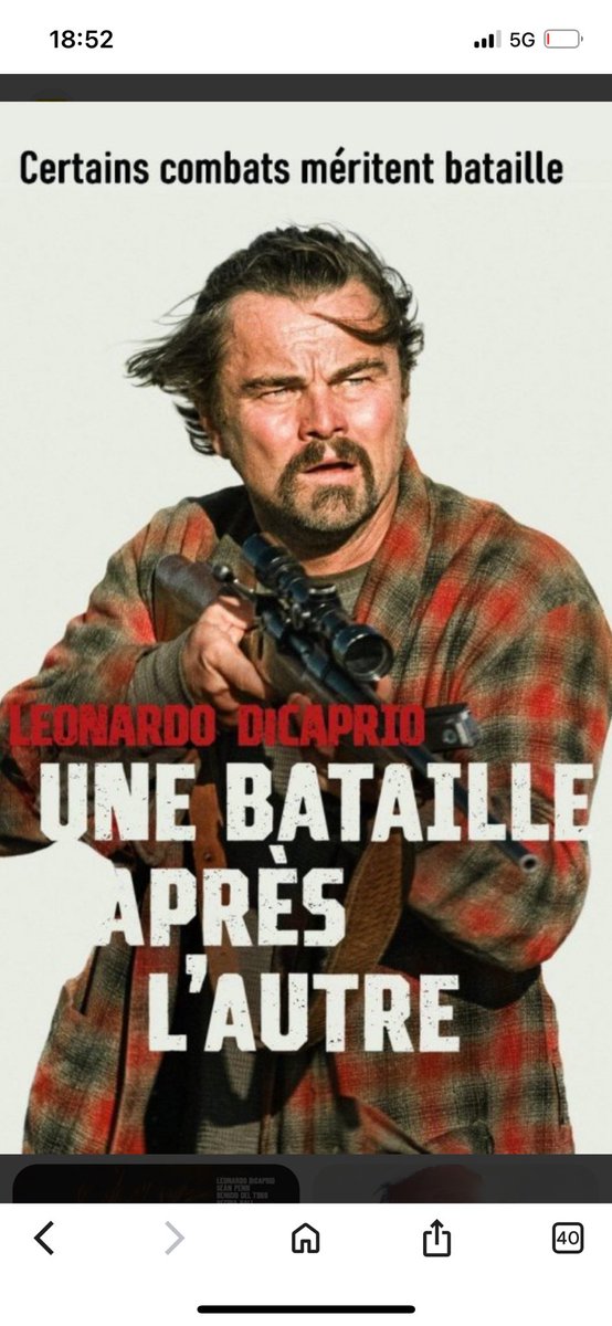 Sur la foi de critiques presque unanimes qualifiant ce film de chef d’œuvre, je suis allé voir Une Bataille après l’autre. Résultat : un scénario mal fichu, des scènes qui traînent en longueur, des personnages caricaturaux. Une bouffonnerie pas drôle. Déception.
