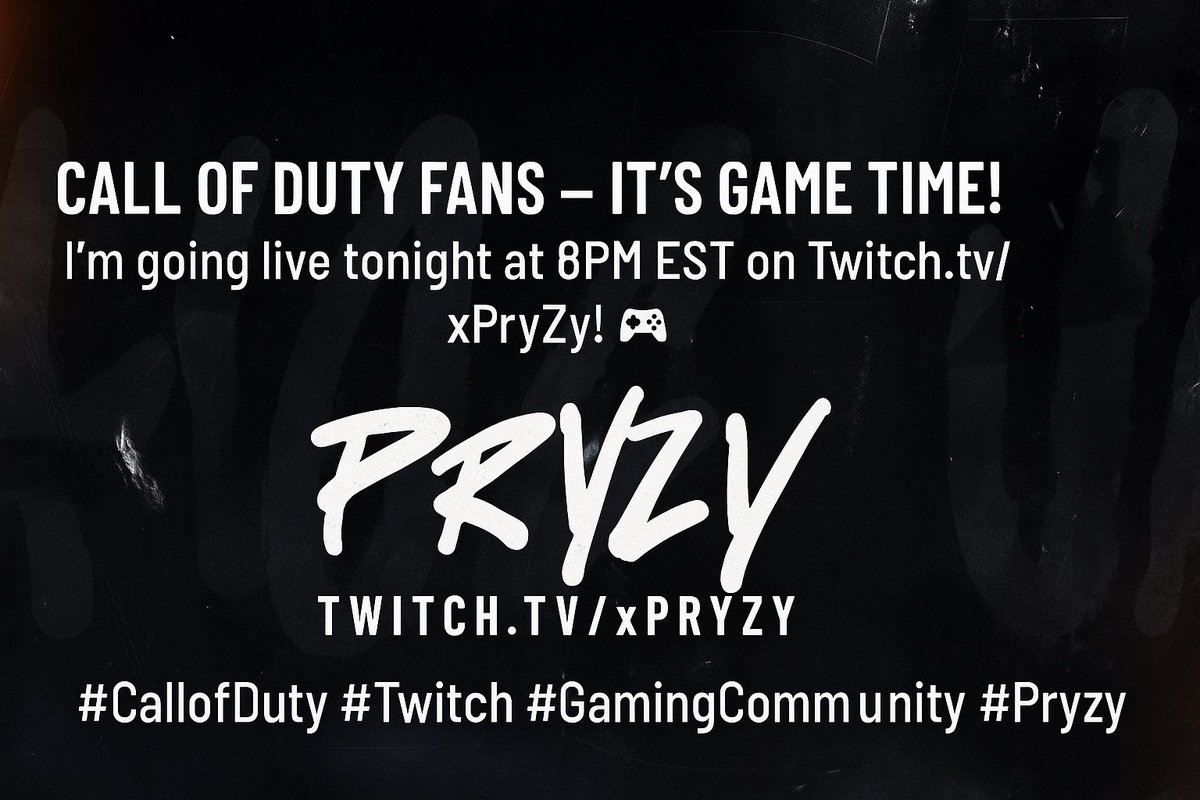 🚨 TONIGHT November 2, 2025 🚨
Twitch.tv/xPryZy 💥