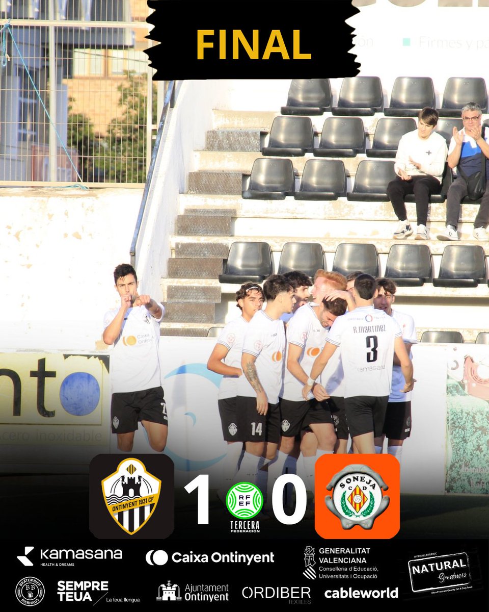 J9 | ⚪⚫ 1-0 🟠⚪  | ⌚ FINAAAAAL

Finaal al Clariano amb molt de patiment, però els tres punts es queden a casa! Gran comunió entre equip i afició, segona victòria seguida per primera vegada!

⚽ Juanan

#tercerarfef #ontinyent1931soneja