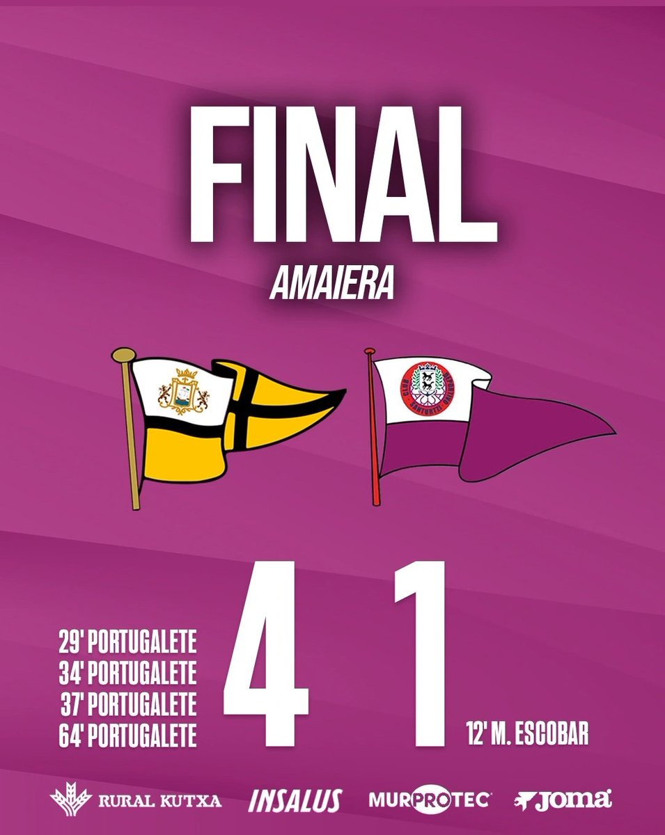 AMAIERA!

<a href="/clubportugalete/">Club Portugalete</a> 4-1 Santurtzi

⚽ 12' Mikel Escobar
⚽ 29' Portugalete
⚽ 34' Portugalete 
⚽ 37' Portugalete 
⚽ 64' Portugalete

#cdsanturtzike #santurtziliga #goazenmoreak