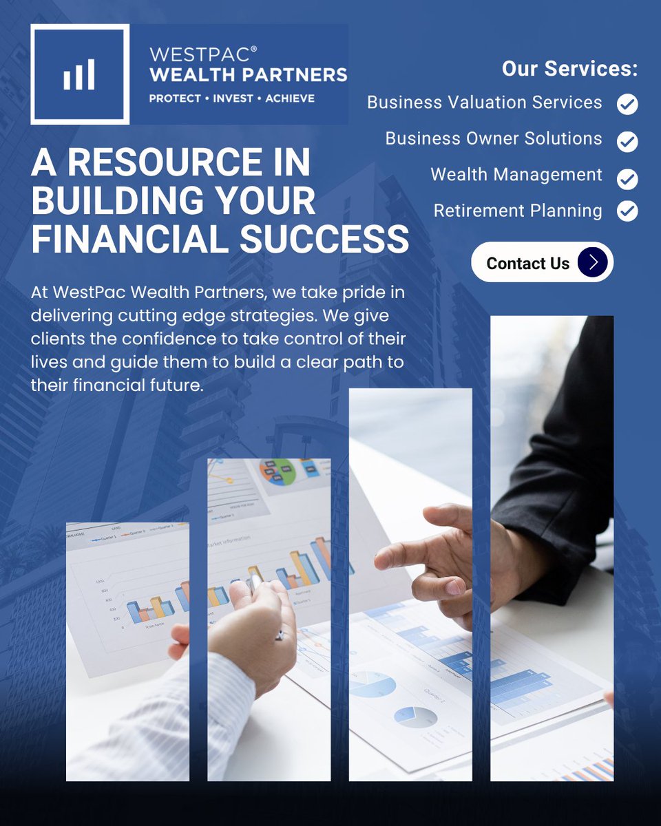 Are you a small business owner aiming to build long-term wealth or secure a solid financial foundation for your team? WestPac Wealth Partners is here to guide you—offering personalized wealth management, strategic planning, and holistic financial solutions.